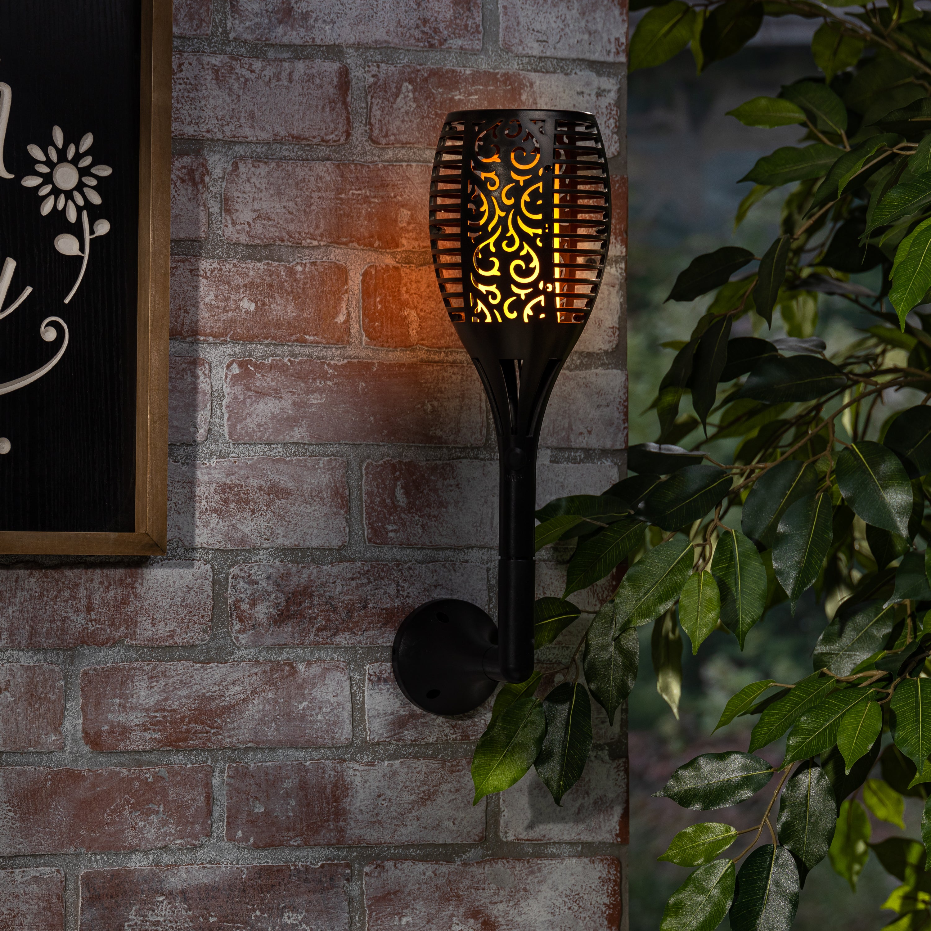 30.7 Inch Outdoor Solar LED Tiki Torch Lantern
